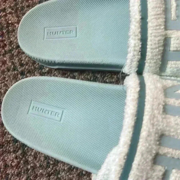 Hunter Eva slide sandals blue & baby blue terry cloth size 5 - Picture 2 of 4